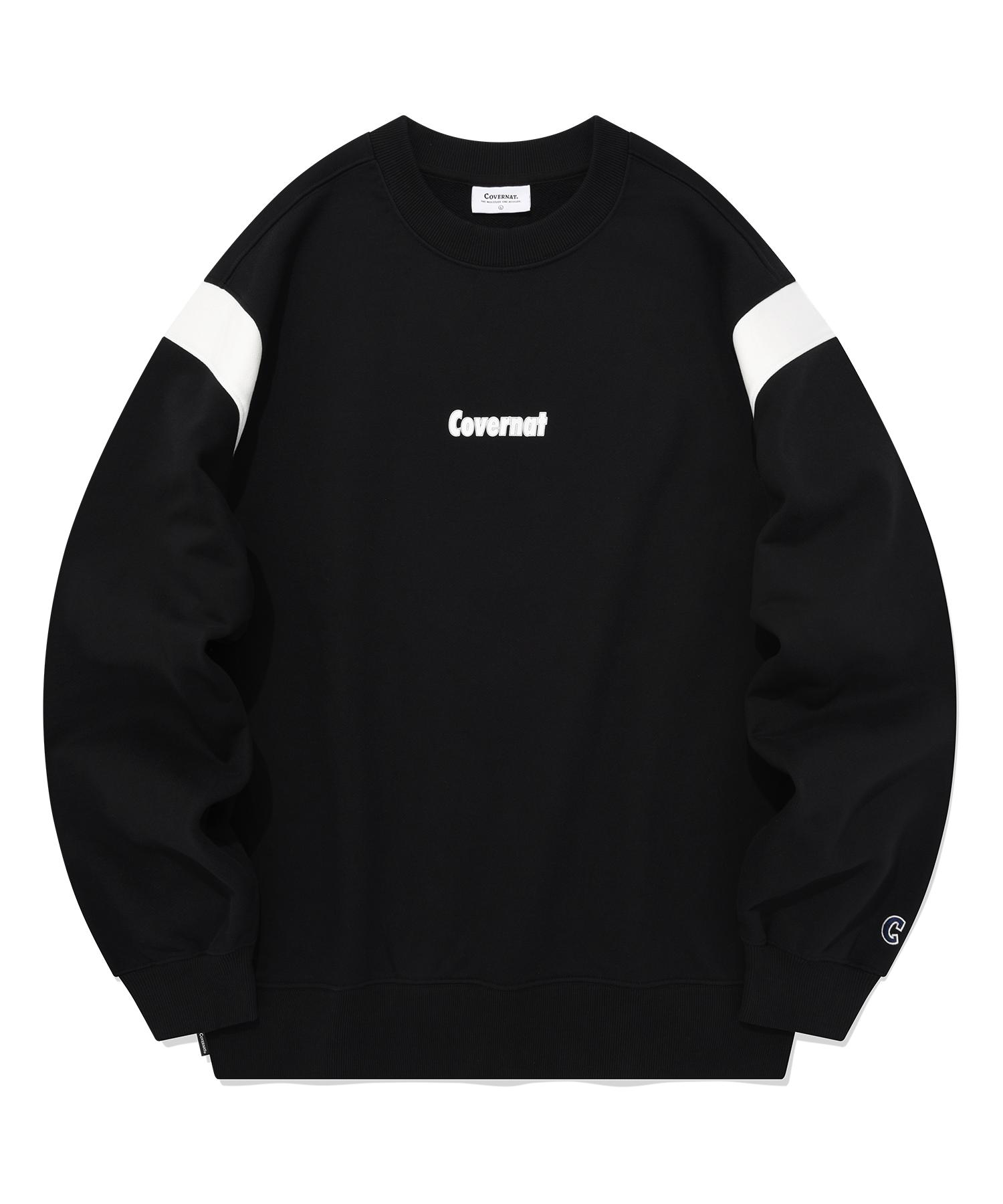 Covernat Comfort Логотип Свитшот в стиле varsity Черный Black/L