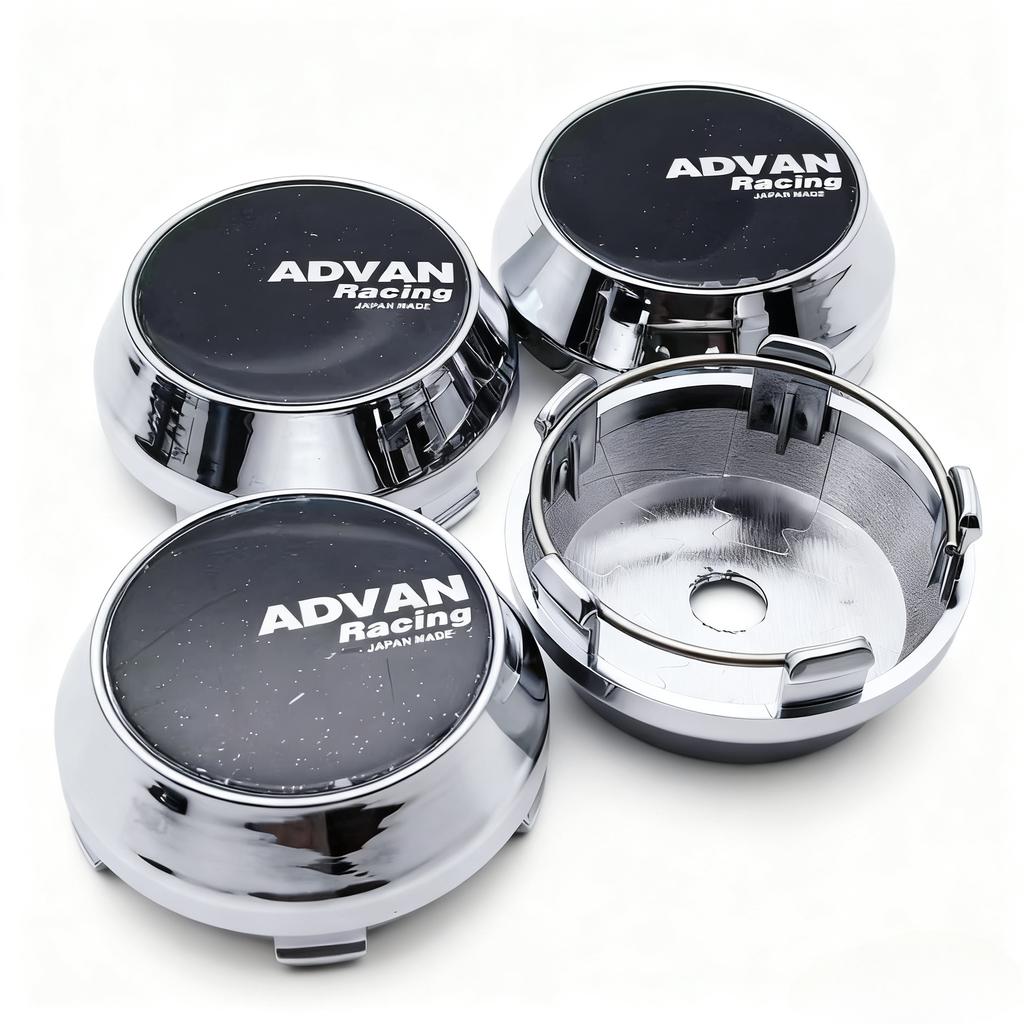 4pcs JDM Advan Racing Logo Emblem Car Wheel Center Caps High Cap 60MM Clips 56MM Wheels Hub Rim Hubcaps Cover Car Accessories