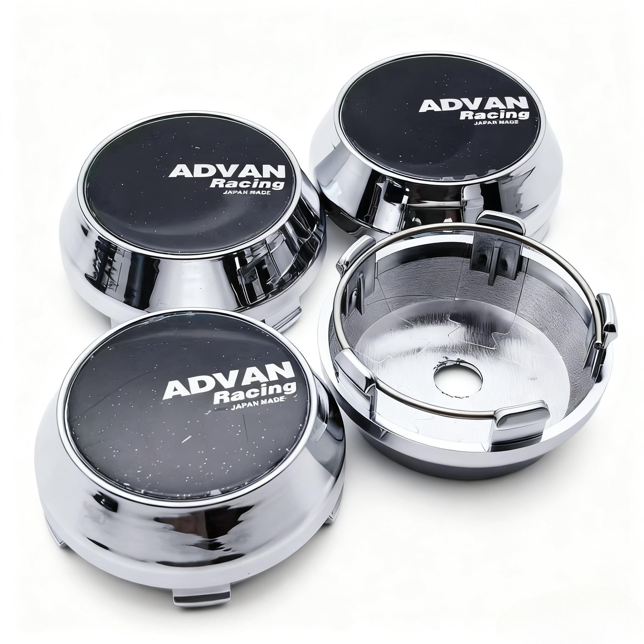 

4pcs JDM Advan Racing Logo Emblem Car Wheel Center Caps High Cap 60MM Clips 56MM Wheels Hub Rim Hubcaps Cover Car Accessories Advan Badge&4pcs High Caps