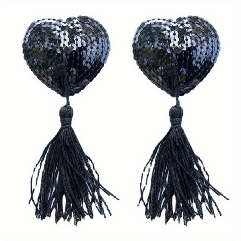 Lingerie Nipple Stickers Toys, Breast Decoration, Bdsm Exotic Accessories, Tassel Heart-shaped Sequins Breast Stickers For Men Women couple