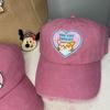 Pink Love Cat Baseball Cap Female Curved Brim Soft Top Cap Cute Hat Trendy Female Sun Protection Shade Show Small Face