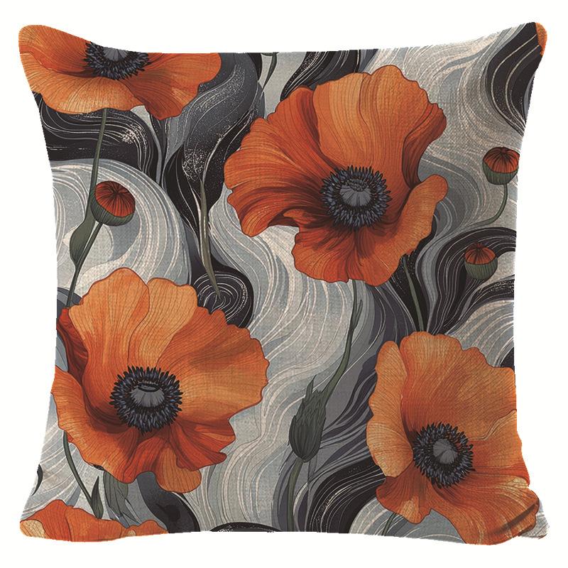 Unique Geometric Impressionist Linen Pillowcase and Nordic Minimalist Living Room Decorative Cushion