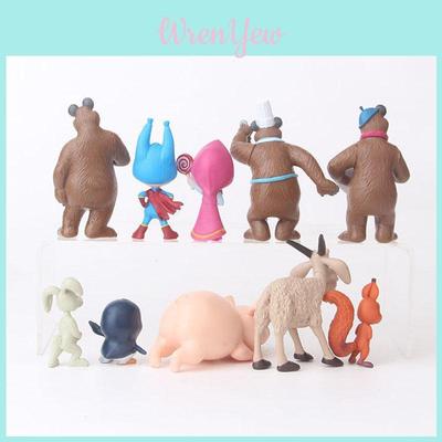 10pcs Masha And The Bear Premium Quality Action Figure Cute Doll Cake Topper Set Gift For Children