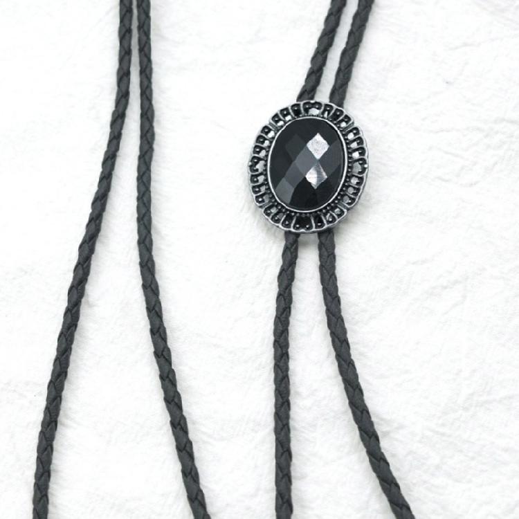 Mens American Bolo Tie Handmade Western Gem Stone Jewelry Cowboy Necklace Chain