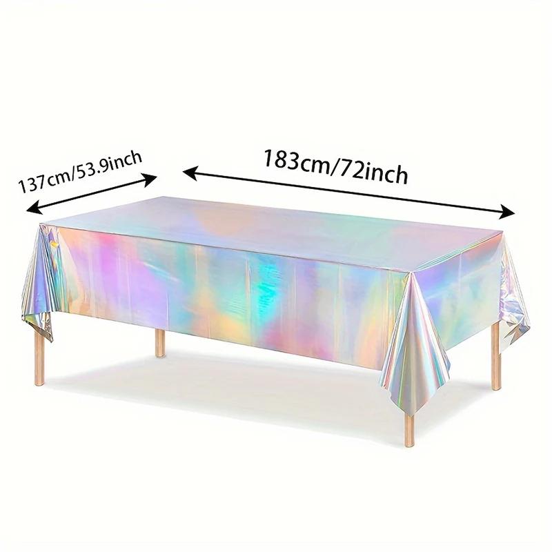 Disposable Tablecloth Metal Aluminum Film Party Decorative Tablecloth Waterproof Tablecloth Wedding Birthday Holiday Gifts