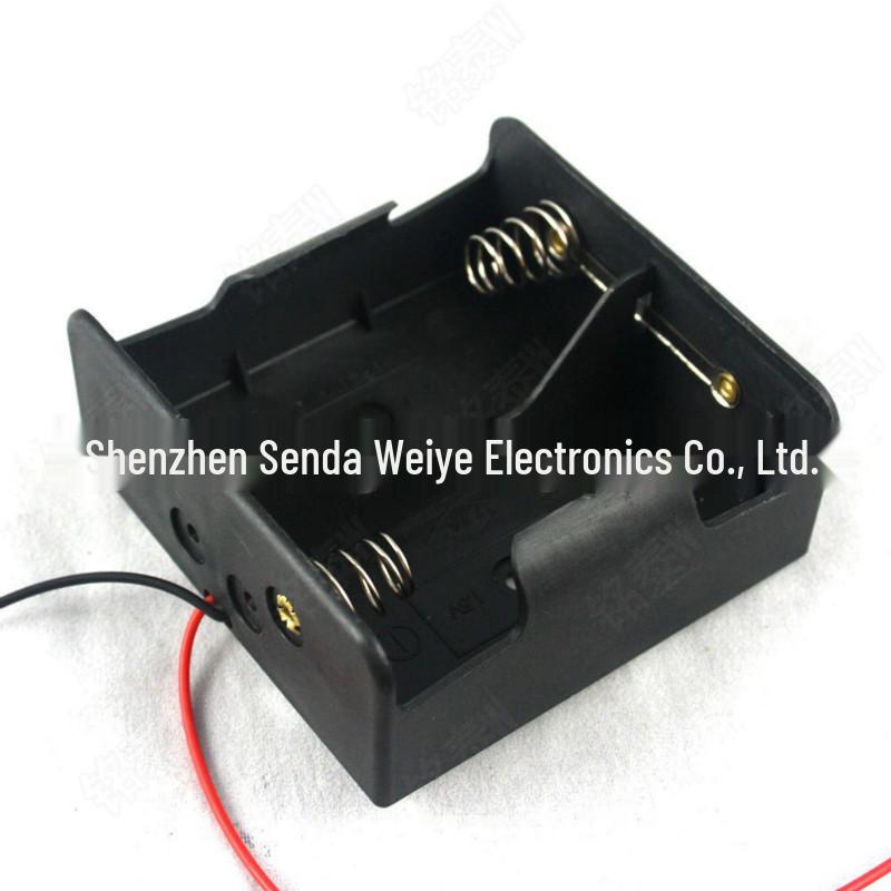 2-Cell Battery Box with Wire, D*2 Compartment, 3V Battery Holder