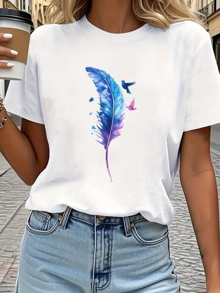 (Asian Size) Tee Top sweet letter style trend Print Women Woman Fashion Clothing Short Sleeve T Shirt  Female Graphic T-shirts