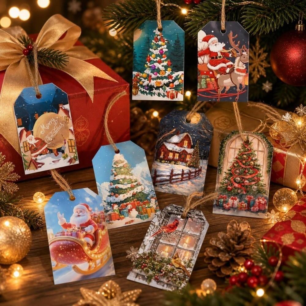 24pcs Snowman Christmas Hanging Ornaments Santa Claus Xmas Tree Decor New Year