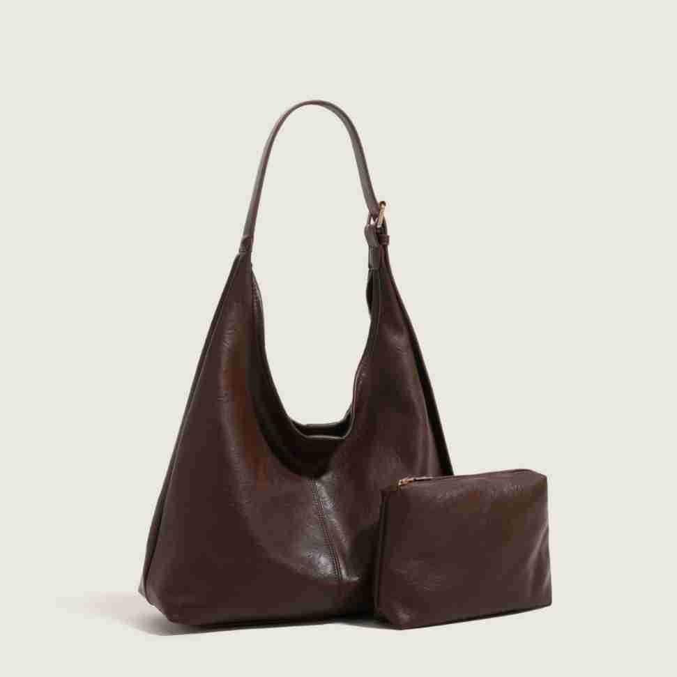 Large Capacity Bag for Women 2025 New Simple Soft Leather Single Shoulder Underarm Bag Retro Commuter Crossbody Mother-Daughter Bag