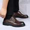 Spring and summer new leather hollowed-out leather shoes men's formal wear business breathable casual groom wedding shoes men's trend