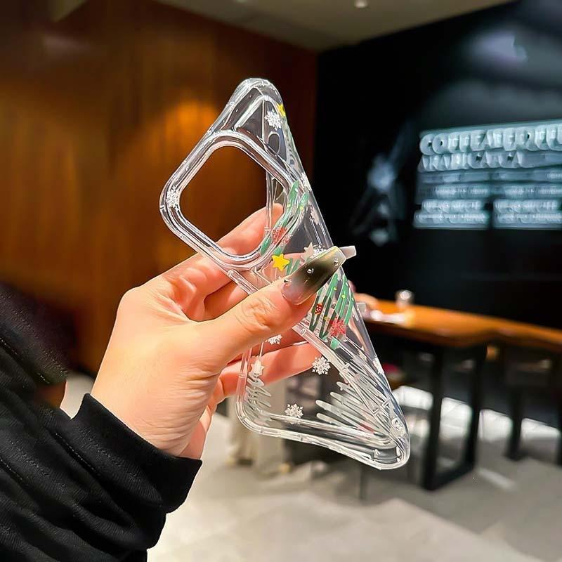 Fun Christmas tree iPhone11/12 mobile phone case 15Promax Apple 13/14 anti-drop soft case xr/xs/78