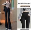 2025 Autumn New Arrival High-Waist Slimming Plus Size Shark Micro-Flare Pants for Women