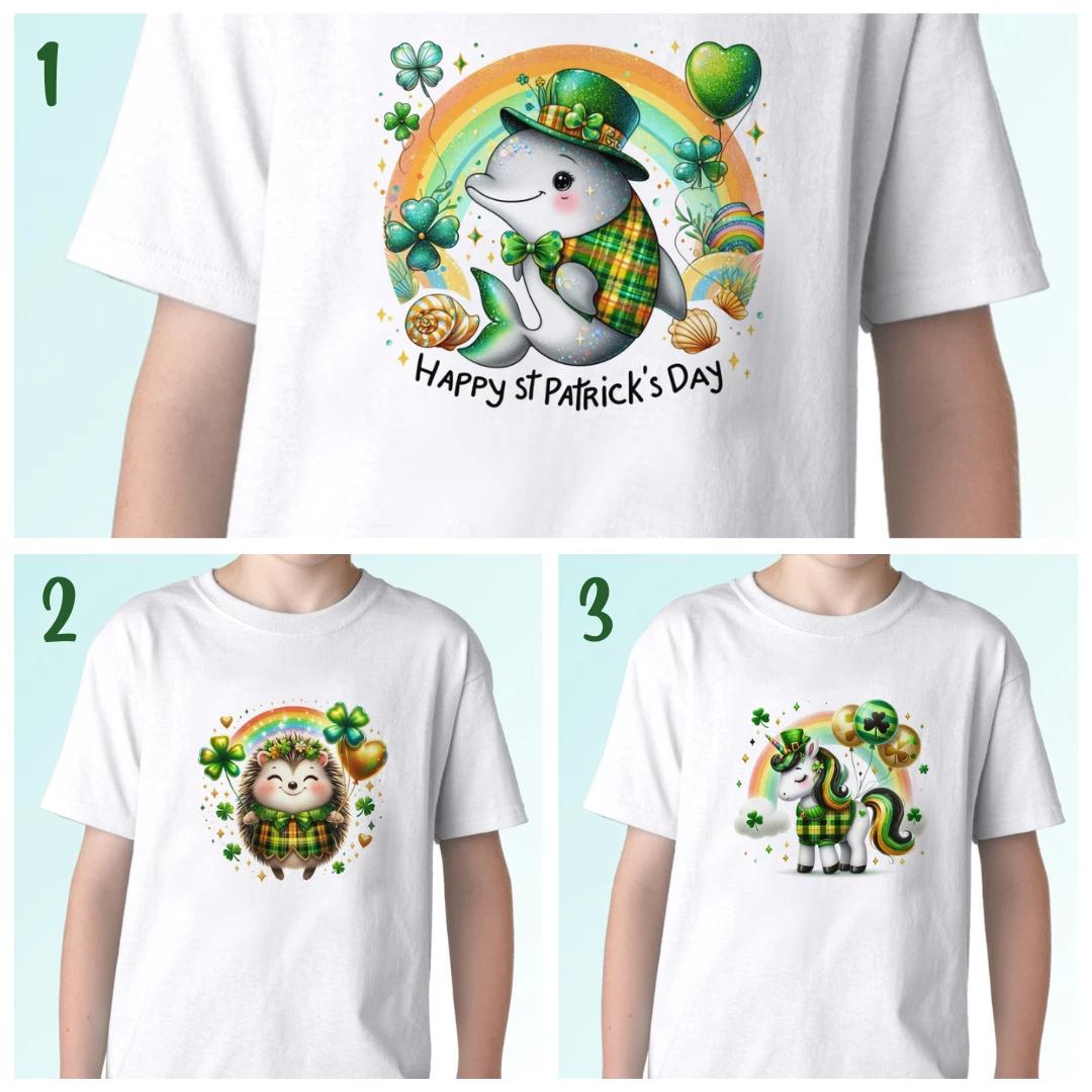 

Happy St Patricks Day kids boys T-Shirt Ireland top party art gift kids s s sizes 140