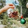Christmas Octopuses Acrylic Ornament W/ Metallic Hanging Cord Ocean Sea Octopuses Acrylic Hanging Decor for Marine Lovers Divers