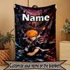 Custom Name Personalized BLEACH Print Blanket, Home Decor, Bedroom, Sofa, Camping, Couch, Gifts for Birthday ChristmasEnthusiasts