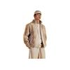 Li Ning X Jackie Chan Collaboration Kung Fu Series All Over Print Loose Fit Stand Collar Zipper Knit Cotton Jacket Men Jackets Oatmeal-Gray AFMU027-1