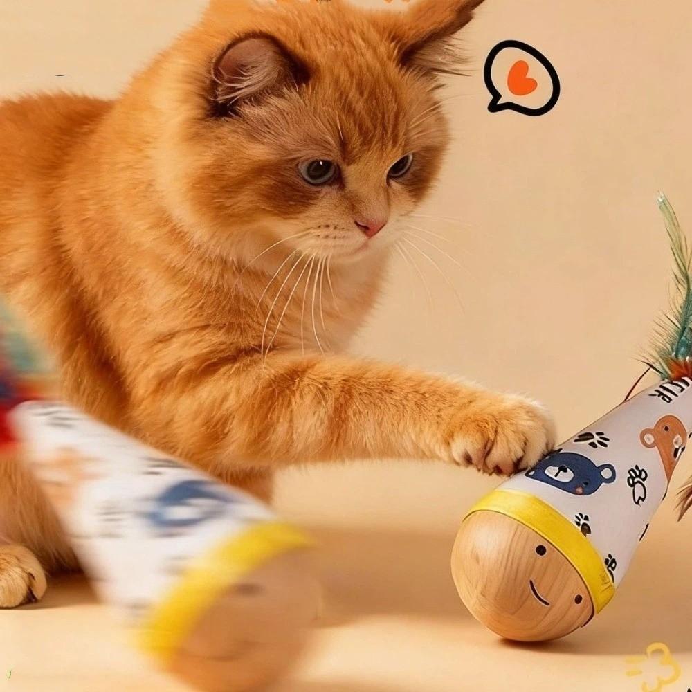 Wear-Resistant Cat Tumbler Wobbler Toys Bite-Resistant Cat Teaser Toy  Indoor Play