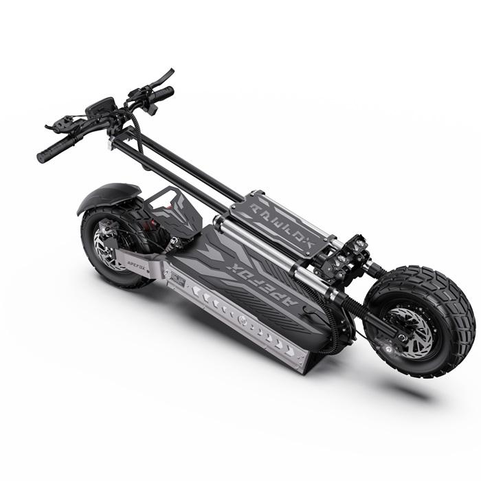 Skládací elektrická koloběžka APEFOX-T90: 85 km/h, 100 km dojezd, 60 V 31,2 Ah, Dva 2100W motory, 13palcové terénní pneumatiky