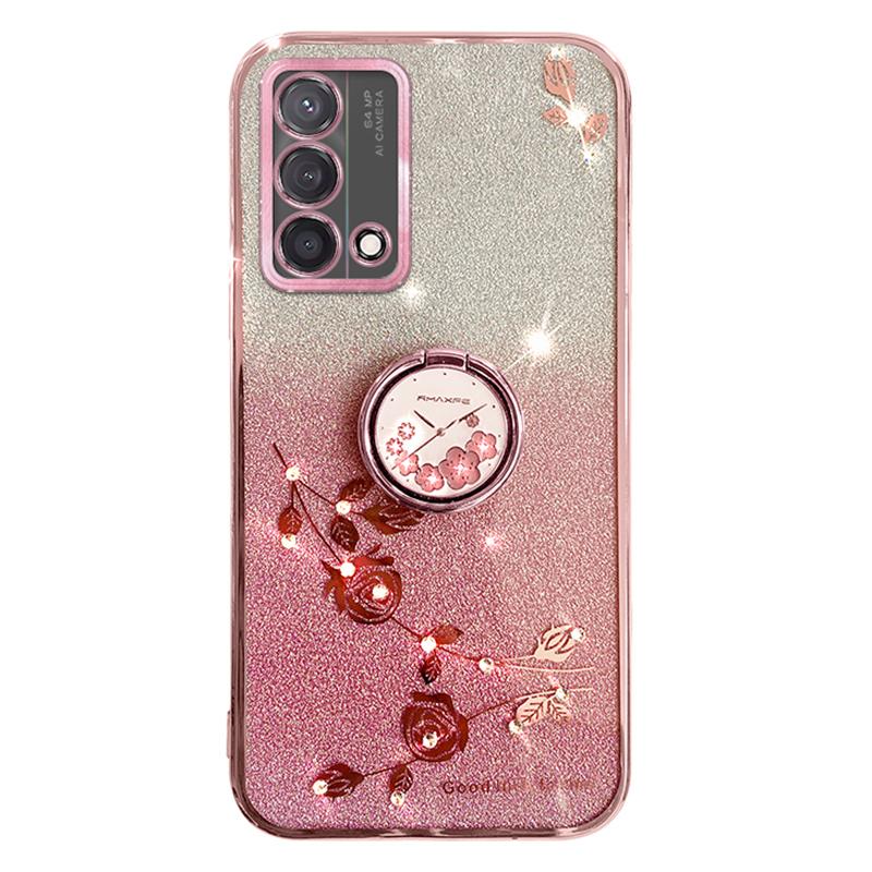KADEM For Oppo A74 4G/F19/F19s/A95 4G/Reno6 Lite Case Glitter TPU Kickstand Phone Cover