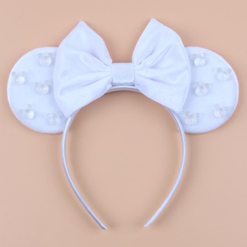 Ny Trendig Musöron Hårband Mickey 3.3" Sammet För Flickor Mjuk Rosett Hårband Halloween Festival Fest Resa DIY Håraccessoarer