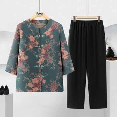 Past Women's Autumn Floral Print Two-Piece Casual Set