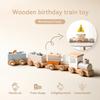 Baby Wooden Montessori Toys Birthday Train Educational Toys Wooden Trolley Baby Learning Toys Number of Wood Baby's Birth Gift