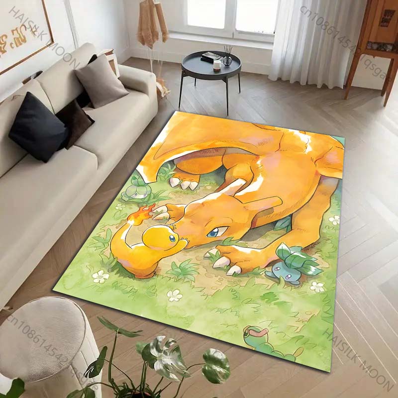 1PC Pocket Monsters Charizard Carpet for Living Room Bedroom Kid's Room Home Decor Area Rug Sofa Cloakroom Play Mat for Gifts