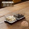 Japanese Style Vintage Divided Fruit Bowl with Lid Home Living Room Nuts Candy Biscuit Storage Bowl Square Fruit Tray Home Decor