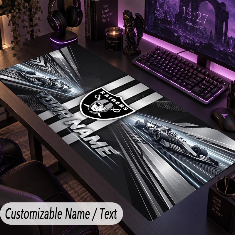 Large Mouse PadLas Vegas Raiders Custom Name Text Personalized Desk Mat Non Slip Gaming Pad