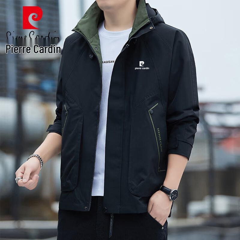 Pierre Cardin Men's Fall Hooded Loose Fit Drop Shoulder Jacket