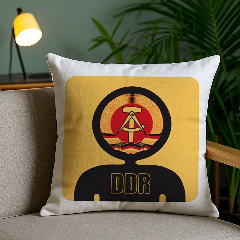 Deutsche Demokratische Republik Cushion Cover Short Plush Double-Sided Printing Home Decor Machine Washable Pillow Case Gift