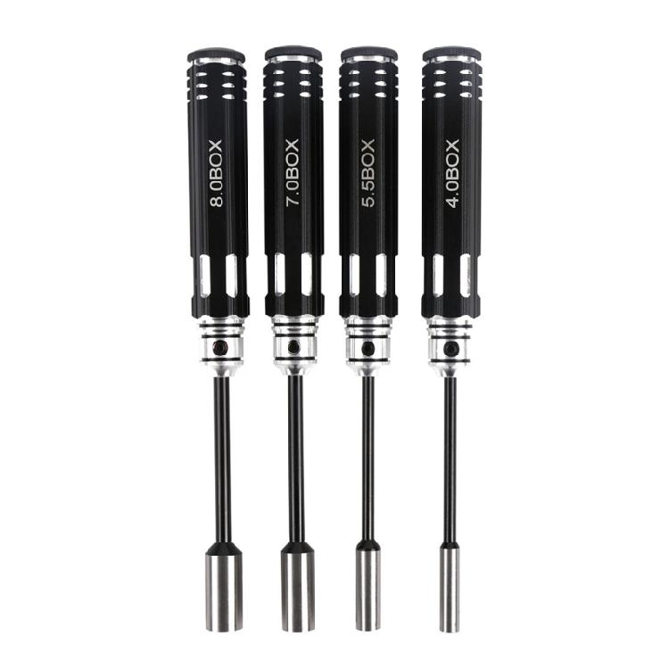 Precise 4Piece Sockets Set CarbonStrlsures Secure Fastening for Various Job