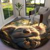 1pc Turtle Printed Chair Rug for Home Office Use, Living Room Kitchen Game Room Round Carpet