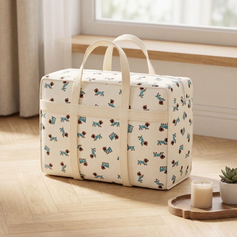 Large Capacity Clothes Packing Bag Puppy Pattern Moving Packing Bag Cute Clothes Organizer Duvet