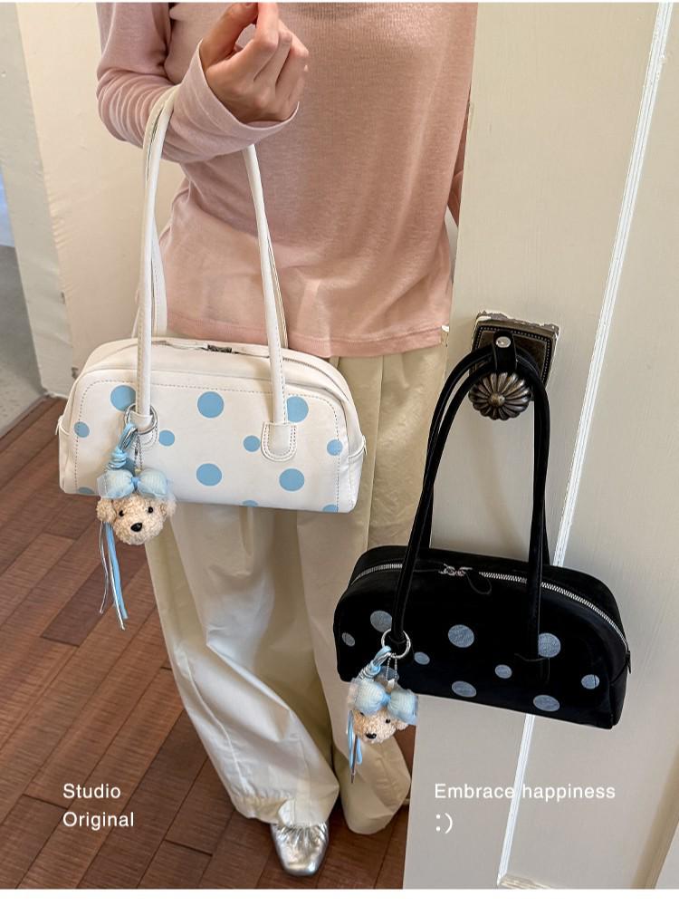 2026 Summer Women's Korean Polka Dot Underarm Bowling Bag - Stylish Single Shoulder Crossbody