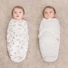 Baby Blanket Hat Set Cartoon Printed Cotton Newborn Swaddle Adjustable Infant Sleeping Swaddle Wraps All Seasons 0-6 Months