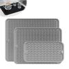 Heat Resistant Trivet for Hot Pots Silicone Dish Drying Mat Kitchen Sink, Non-Slip Drain Insulated Pad Dishes Pots, Foldable Drainer Countertop