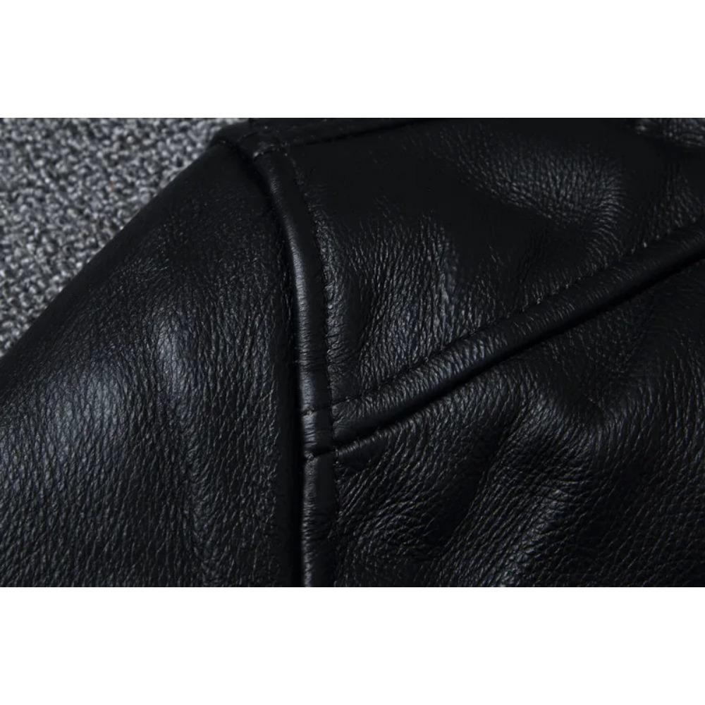 Chinese Size Spring Natural Genuine Calf Skin Leather for Man Slim Fit Male Coat Men Real Cowhide Coats Fashion Clothing Male Clothes Autumn