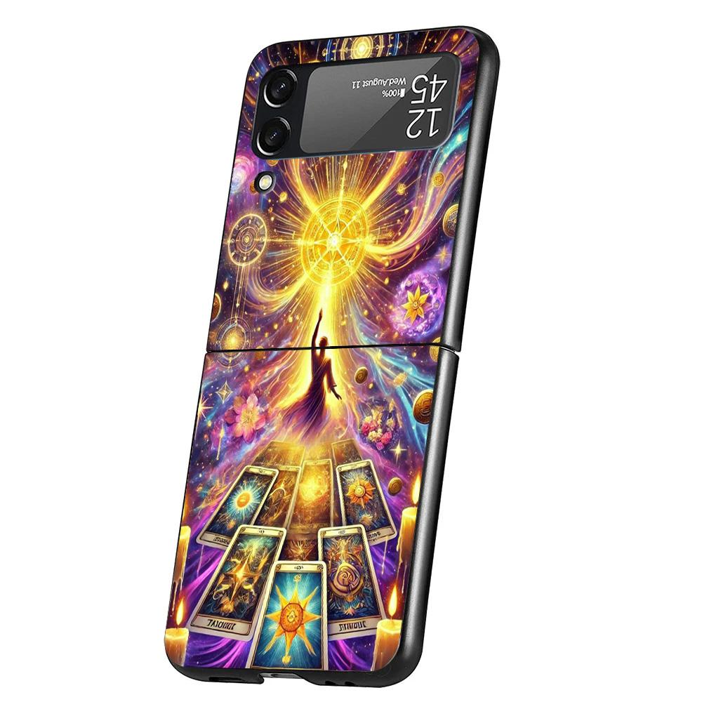 Witch Tarot Card Cover Phone Case For Samsung Galaxy Z Flip 7 6 5 4 3 5G Flip7 Flip6 Flip5 Flip4 Flip3 Black Fundas Shell