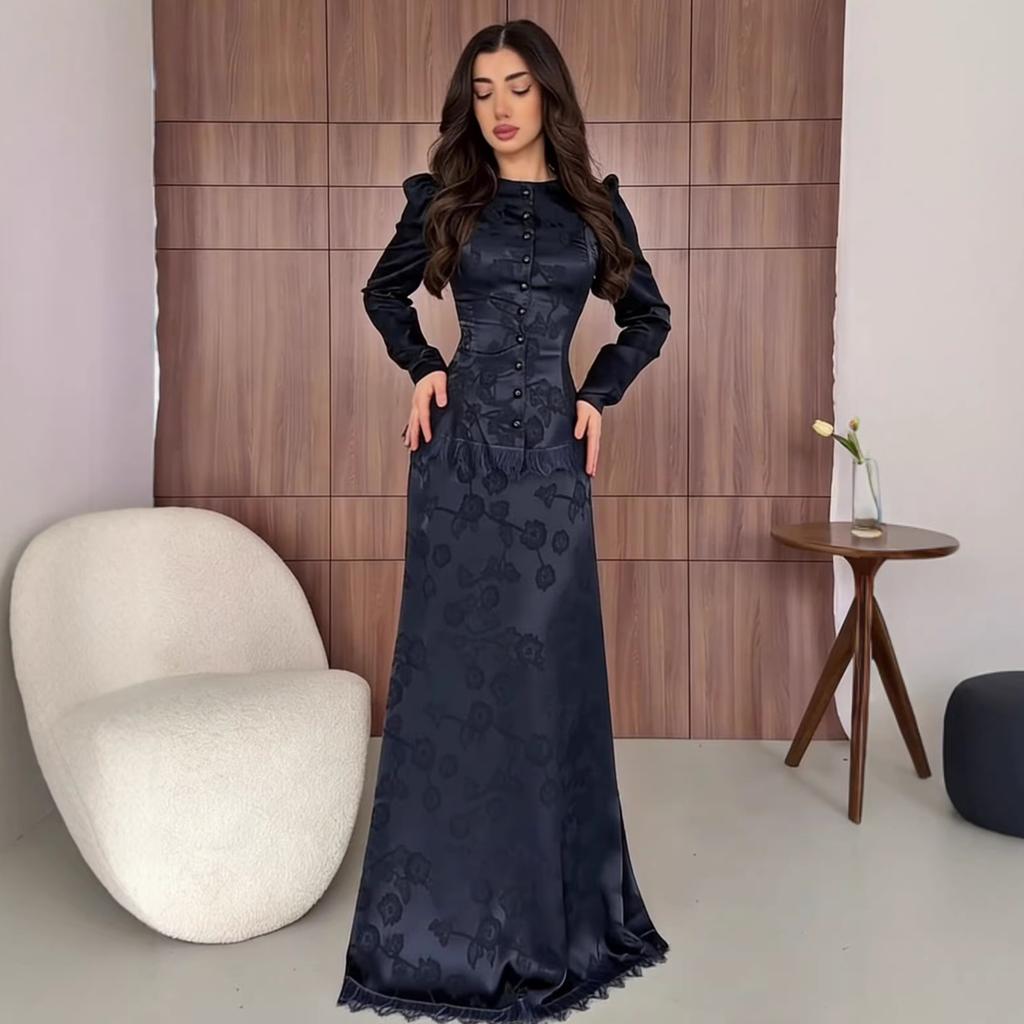 Spring and Autumn New European, American, Amazon Cross-border Solid Color Short Top Long Skirt Small Black Skirt Two-piece Set