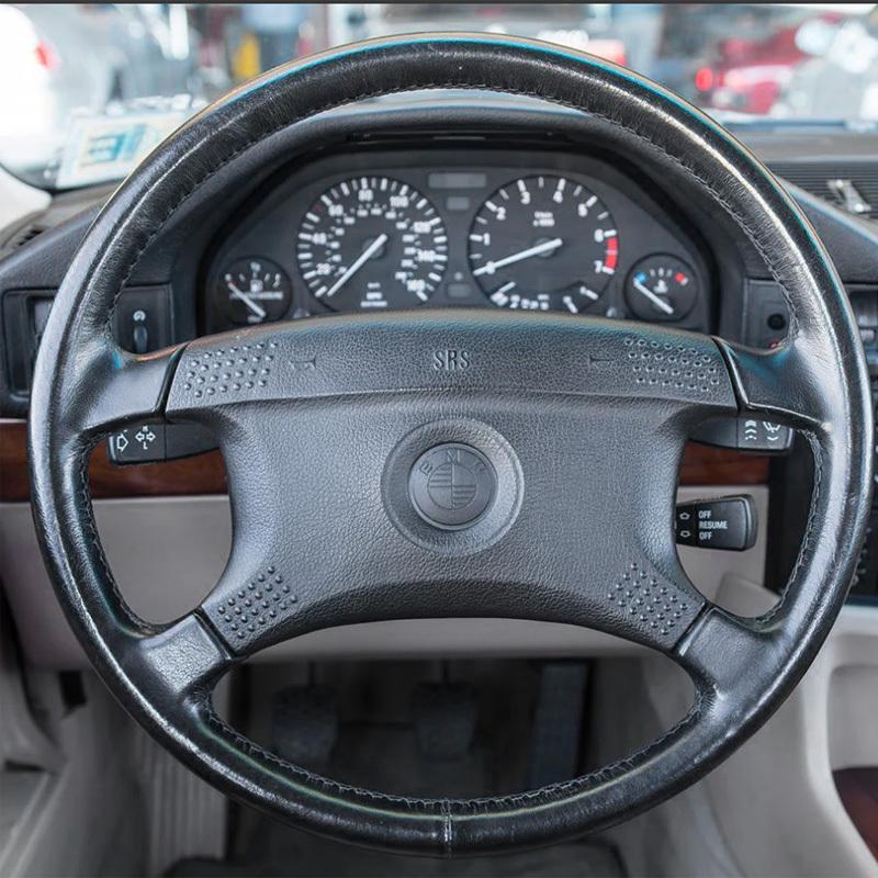 Hand Stitched Non-slip Car Steering Wheel Cover for BMW E34 E32 525i 530i 535i 540i 740i 750i 328i Convertible 1982-1997