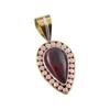 Natural Bloodstone 925 Solid Sterling Silver Jewelry TwoTone Pendant 1.50" w7p50