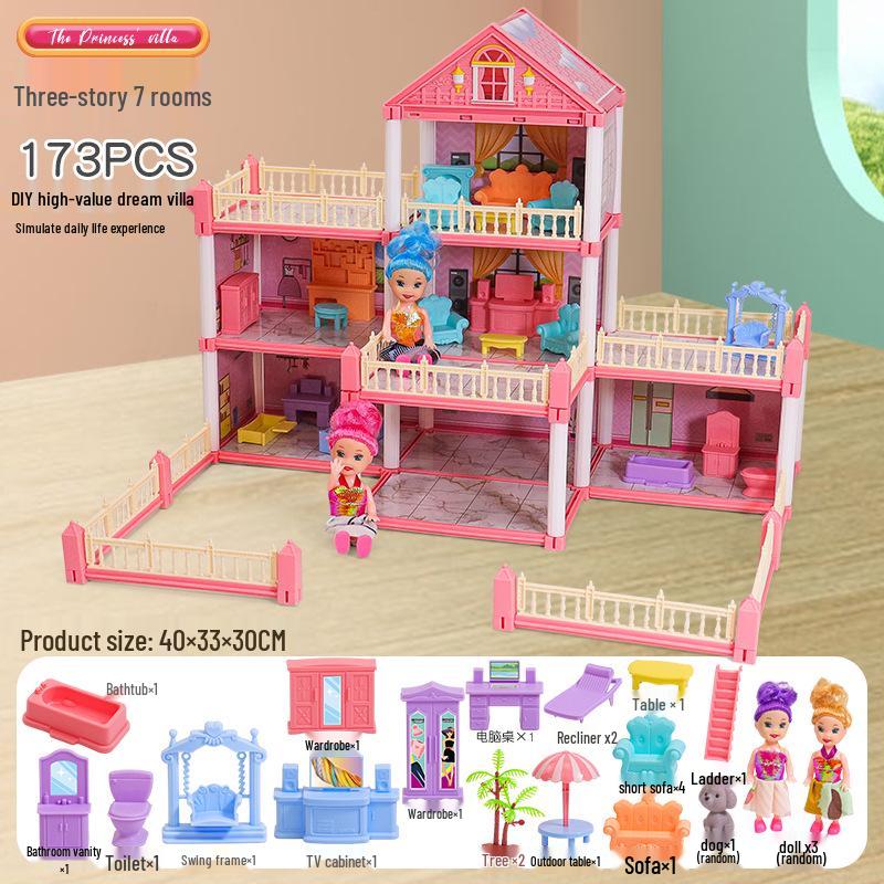 Princess Dream Castle Dollhouse DIY Set for Kids - Perfect Role-Playing Gift for Girls