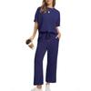 2025 Summer Women's Casual Set: Short-Sleeve Top & Wide-Leg Seven-Point Pants