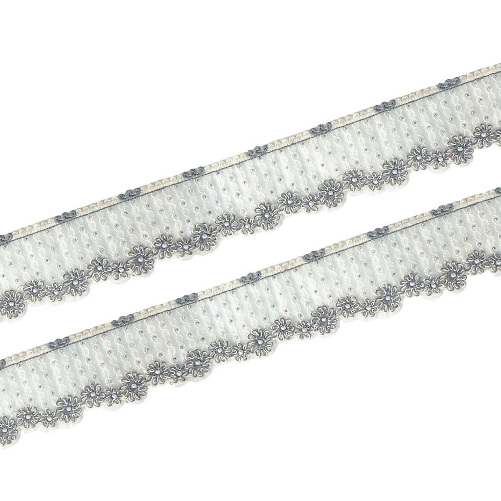 6.5Cm Exquisite Organza Beads Flower Barcode Clothing Dress Window Decoration Belt Decorative Lace Accessories