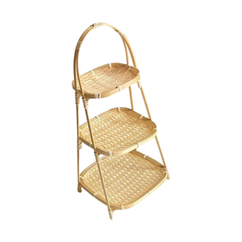 Bamboo Fruit Basket for Organizing Food and Bread in Living Room