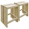 Garden Bar Stool Set 2 Pieces Pressure Treated Pine Wood