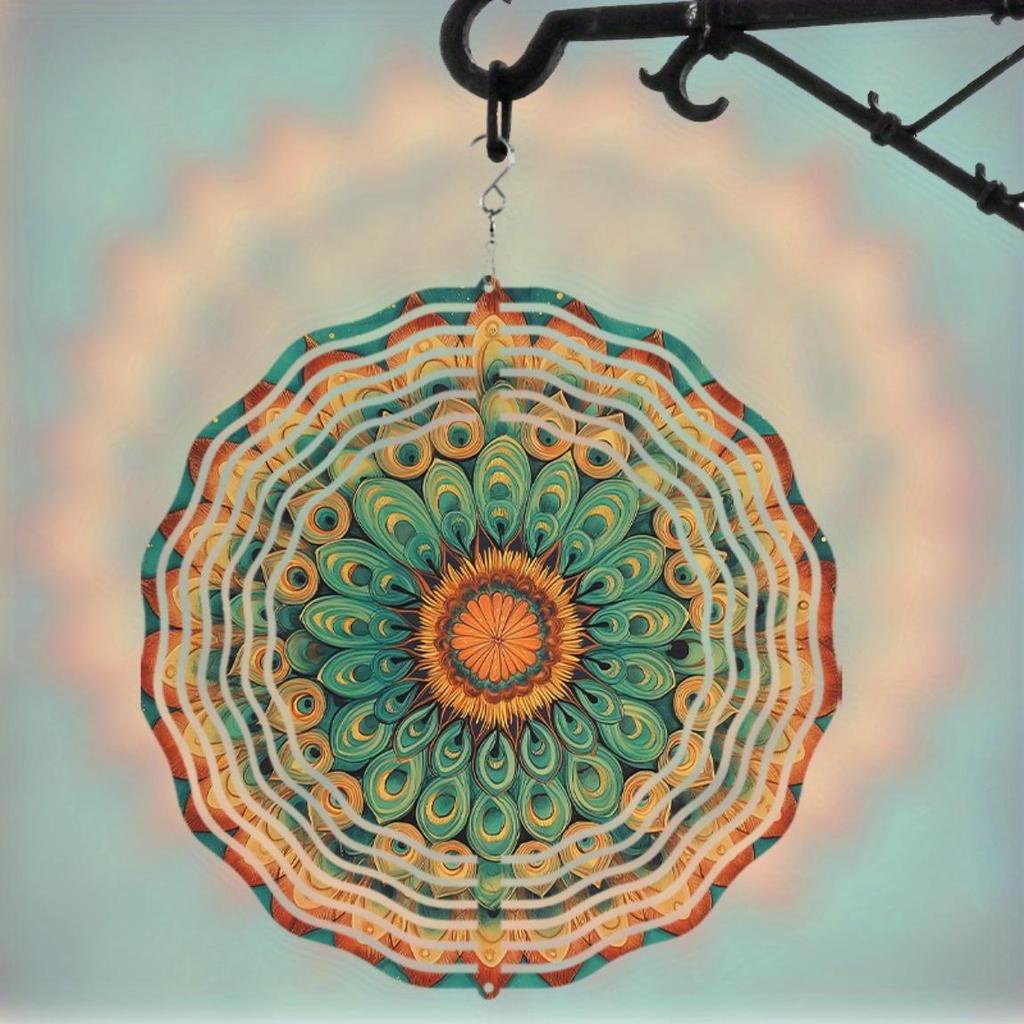 10 Inch Hanging Wind Chime with Rotating Hook Dynamic Design Outdoor Decor for Balcony Garden Spring Summer Gift for Family Friends