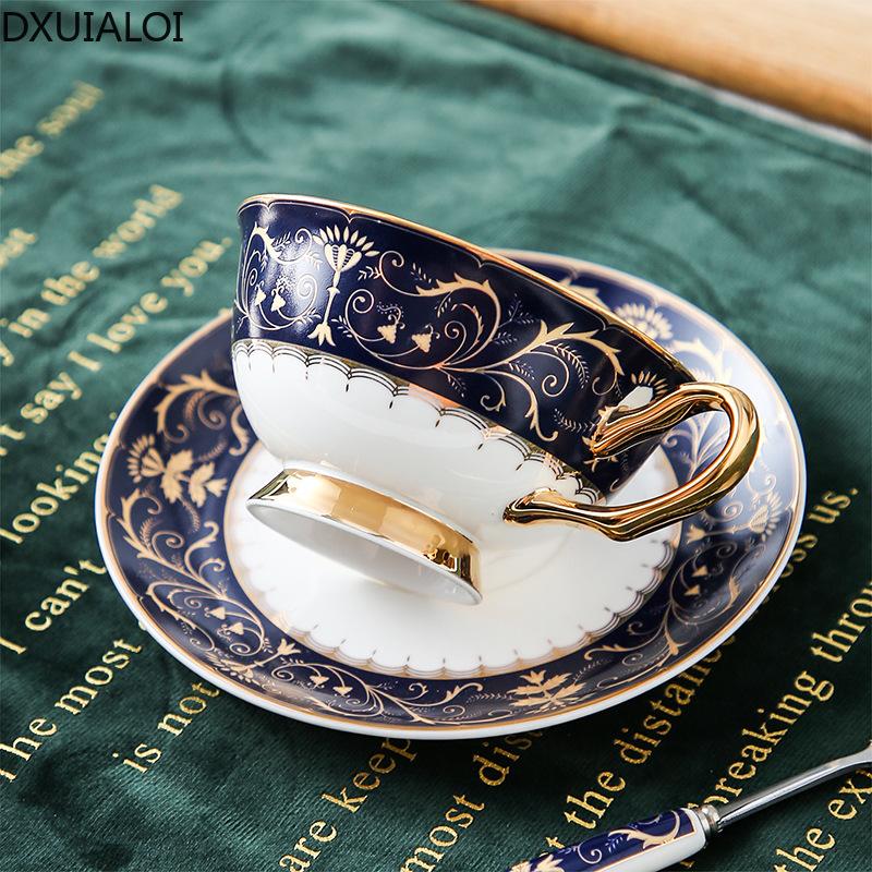 DXUIALOI British Style Ceramic Cup Creative Court  Coffee Cup Mug Water Cup Afternoon Tea Cup Dish Set Home Decoration 250ml