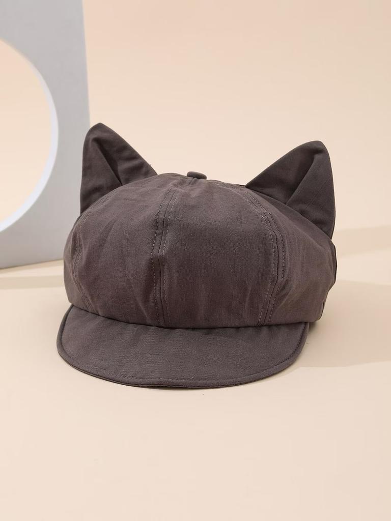Vintage Ear Beret Women Casual Versatile Artist Hat With Soft Brim Newsboy Cap Girls Solid Color Casual